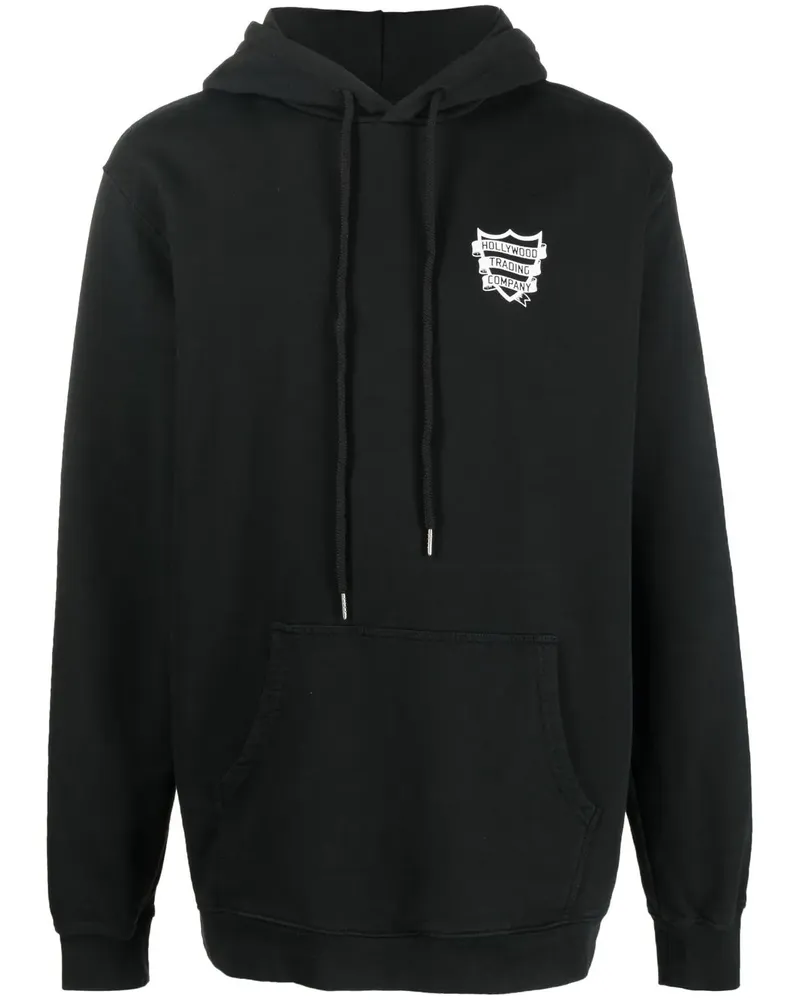 HTC Hollywood Trading Company Hoodie mit Logo-Print - Schwarz Schwarz