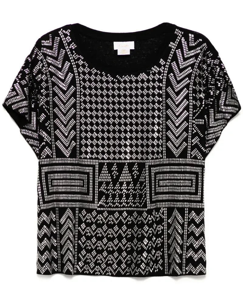 Camilla T-Shirt mit tiefem Armloch - Schwarz Schwarz