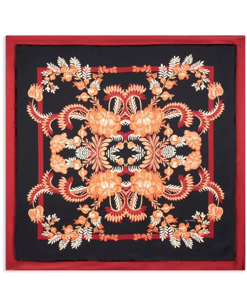 Etro Seidenschal mit Print - Schwarz Schwarz