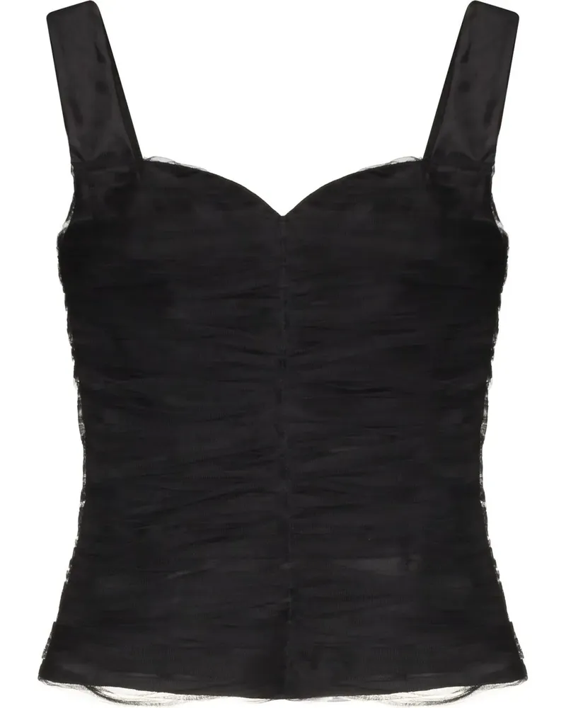 ANOUKI Top mit drapiertem Design - Schwarz Schwarz