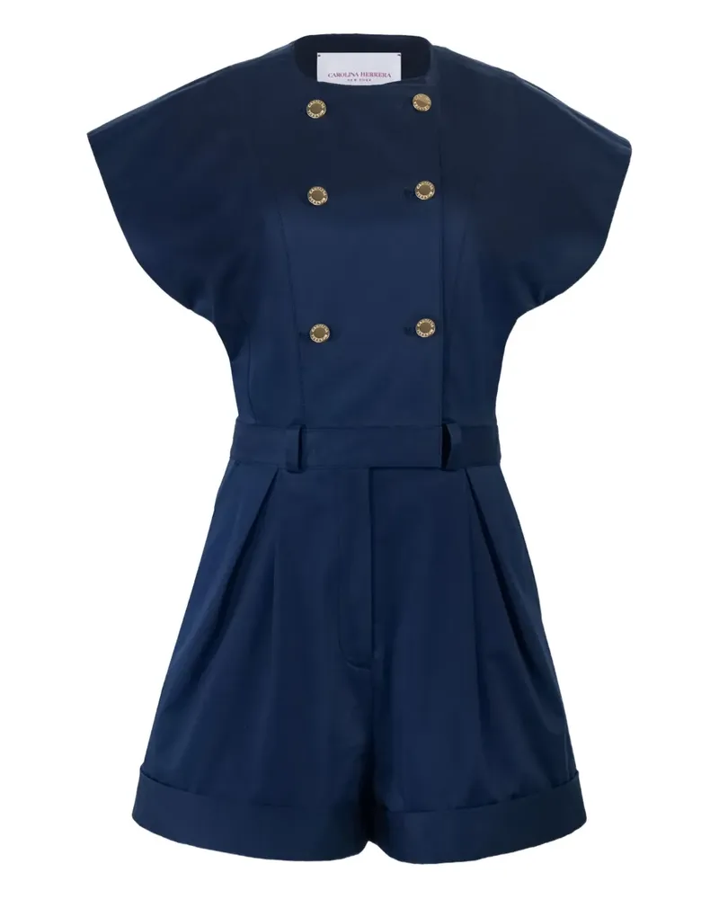 Carolina Herrera New York Doppelreihiger Strampler mit Gürtel - Blau Blau