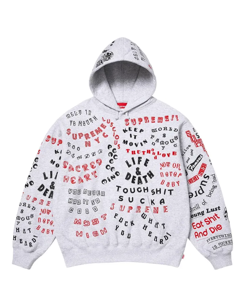 Supreme Being Too Deadly graphic-print hoodie - Grau Grau