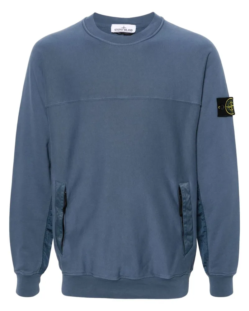 Stone Island Sweatshirt mit Kompass-Patch - Blau Blau
