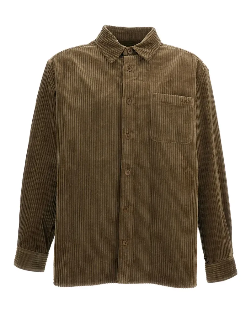 A.P.C. corduroy-texture cotton shirt - Braun Braun