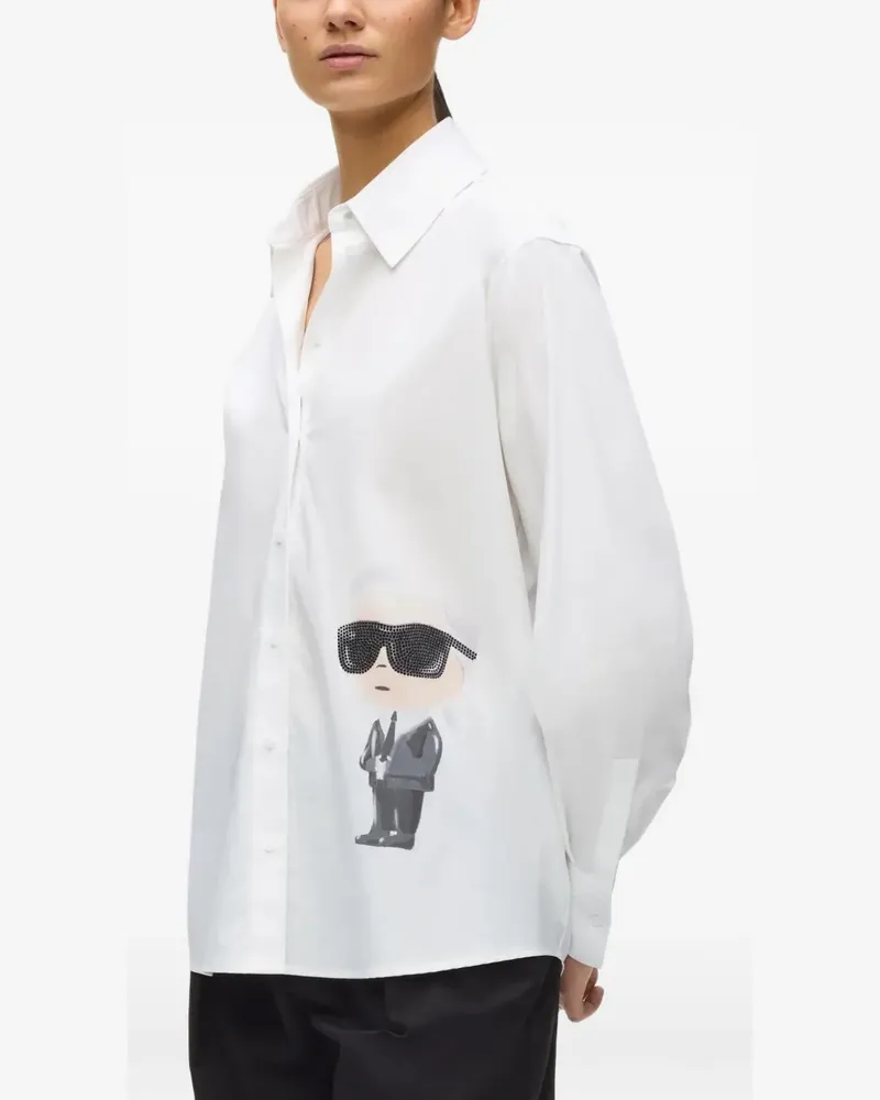 Karl Lagerfeld Ikon Aquarelle Hemd - Weiß Weiß