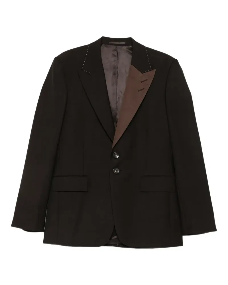 Wales Bonner Alto Crespo Sakko aus Wolle und Satin - Schwarz Schwarz