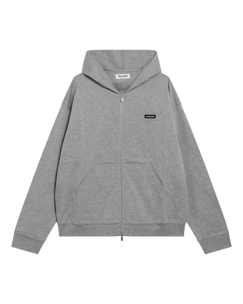 Miu Miu Hoodie aus Fleece - Grau Grau