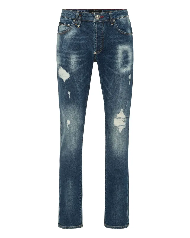 Philipp Plein Strassverzierte Jeans - Blau Blau