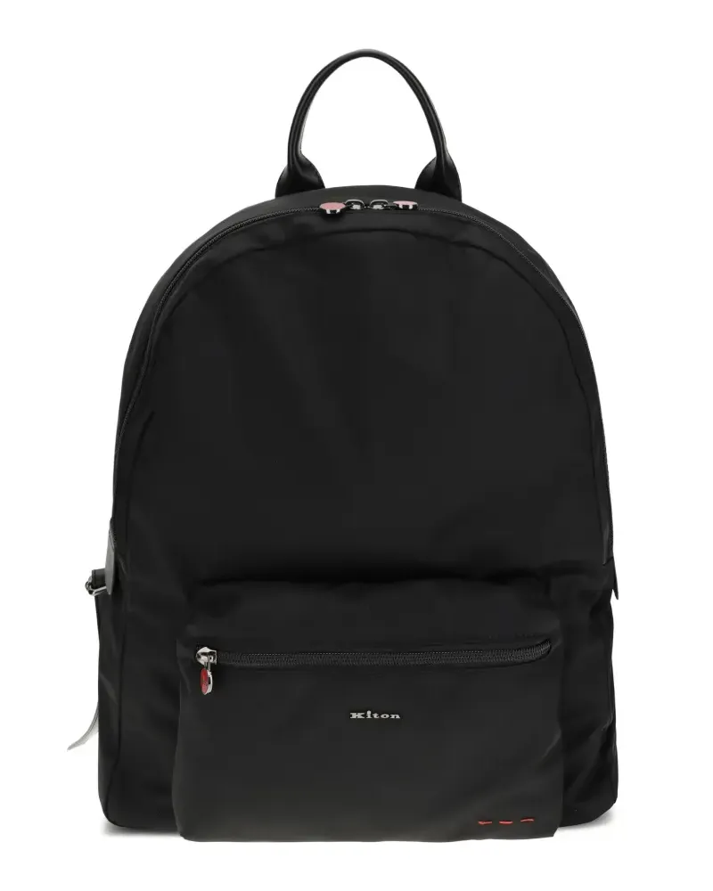 Kiton Rucksack mit Logo - Schwarz Schwarz