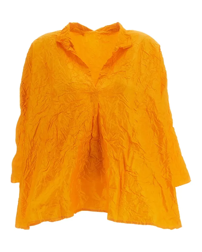 Daniela Gregis crinkled silk shirt - Orange Orange