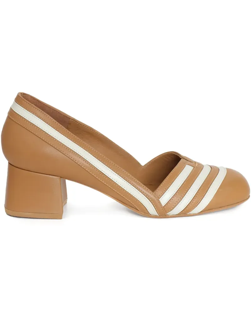 Sarah Chofakian Tiramisu Pumps mit Blockabsatz 50mm - Braun Braun