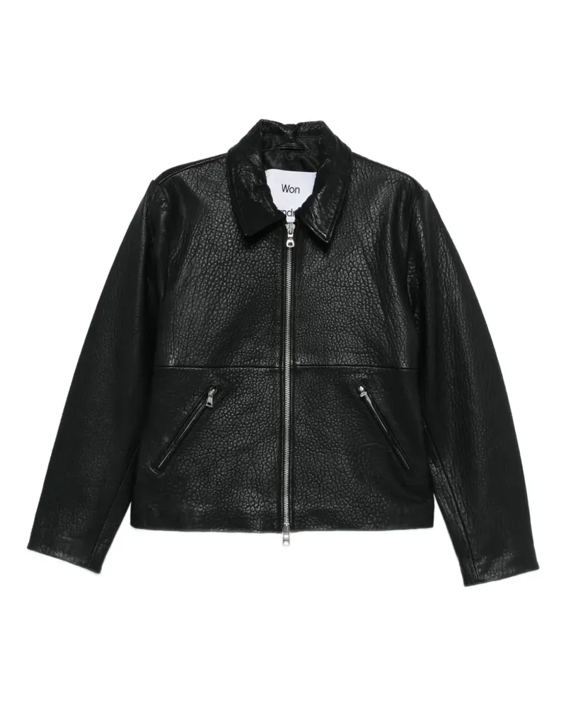 Won Hundred Dutton leather jacket - Schwarz Schwarz