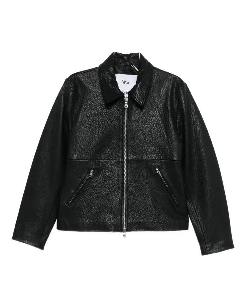 Won Hundred Dutton leather jacket - Schwarz Schwarz