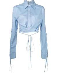 Monse Gewickeltes Cropped-Hemd Blau