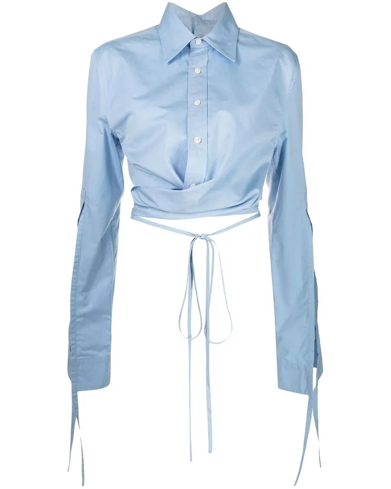 Monse Gewickeltes Cropped-Hemd - Blau Blau