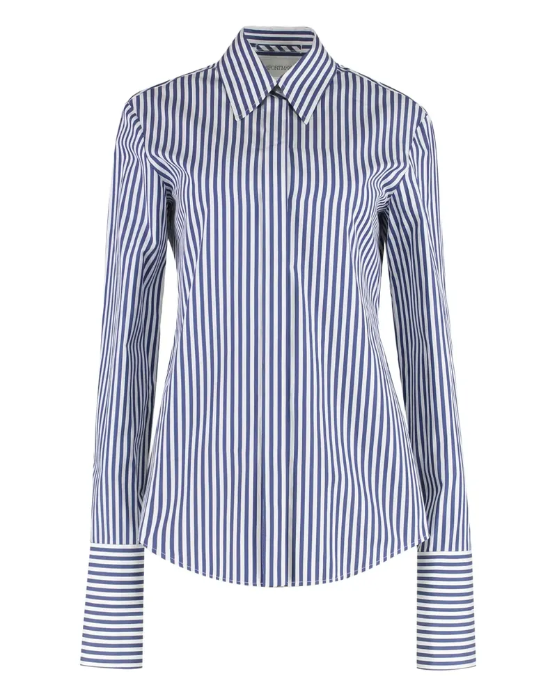 SPORTMAX Gestreiftes Hemd aus Popeline - Blau Blau