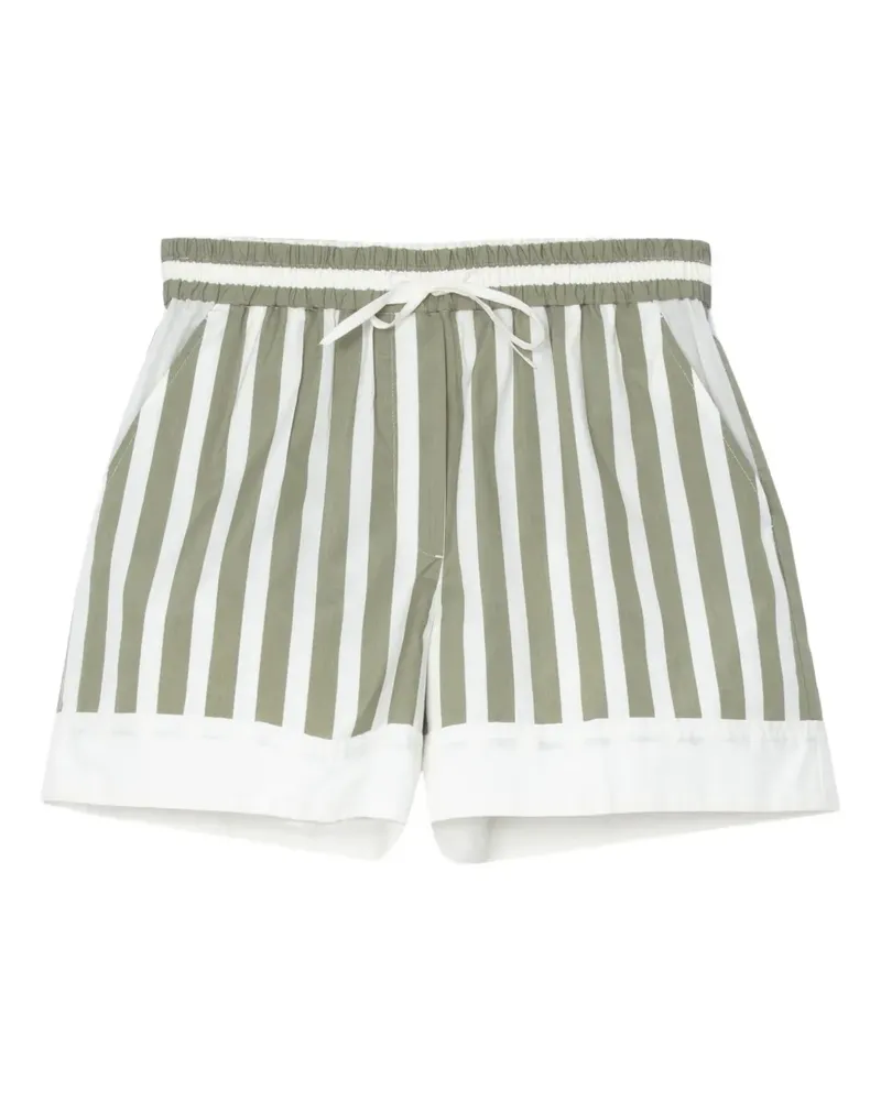 3.1 phillip lim Gestreifte Shorts mit Kordelzug - Grün Grün