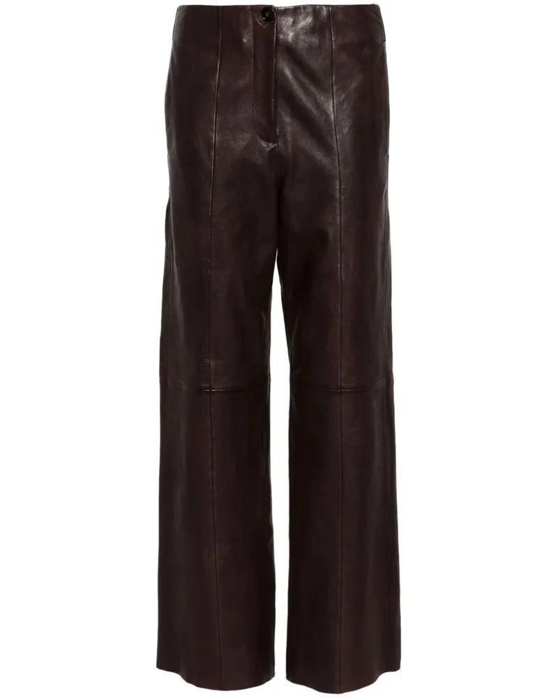 forte_forte Lederhose mit geradem Bein - Braun Braun