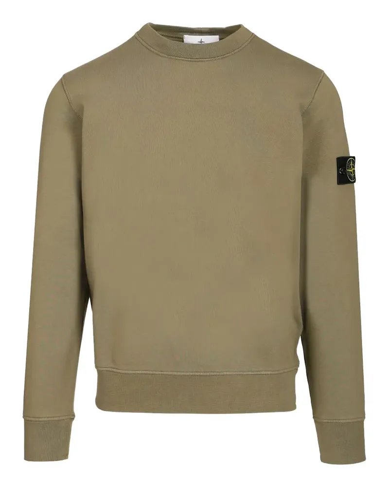 Stone Island logo-patch garment-dyed sweatshirt - Grün Grün