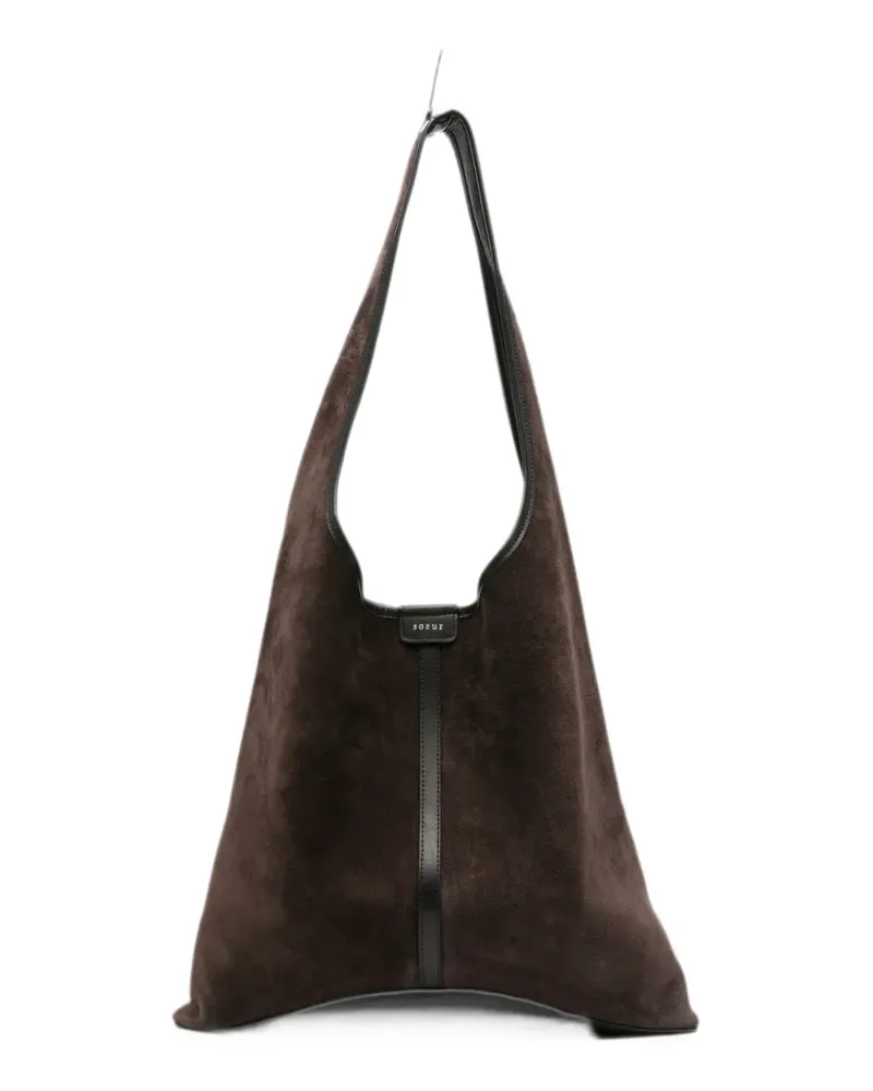 Soeur Delice suede leather tote bag - Braun Braun