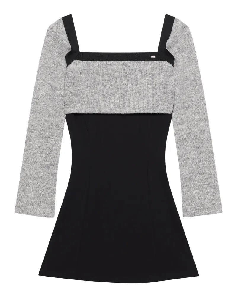 GCDS Minikleid mit eckigem Ausschnitt (zweiteilig) - Schwarz Schwarz