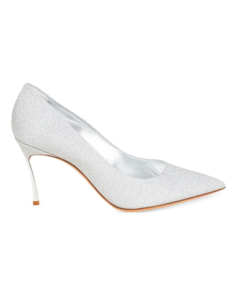Casadei glitter-effect pointed-toe pumps - Silber Silber