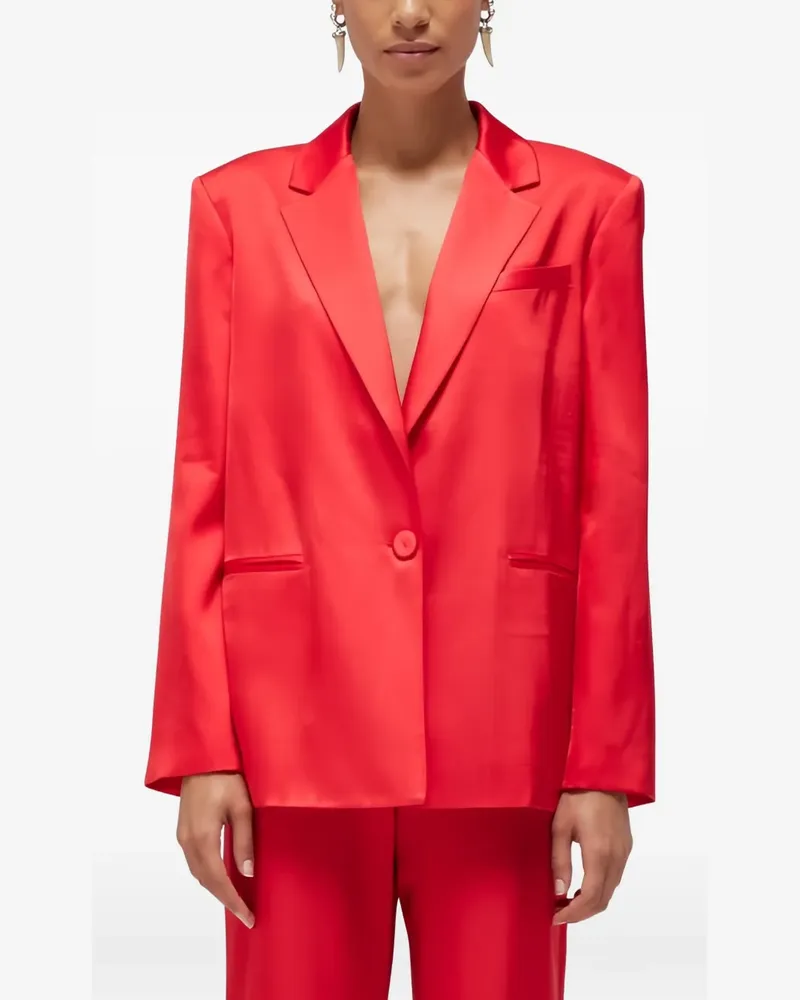 Blumarine satin-finish single-breasted blazer - Rot Rot