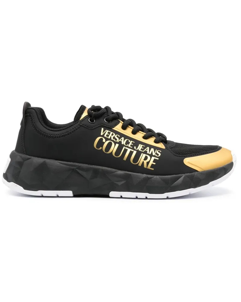 Versace Jeans Sneakers mit Logo-Print - Schwarz Schwarz