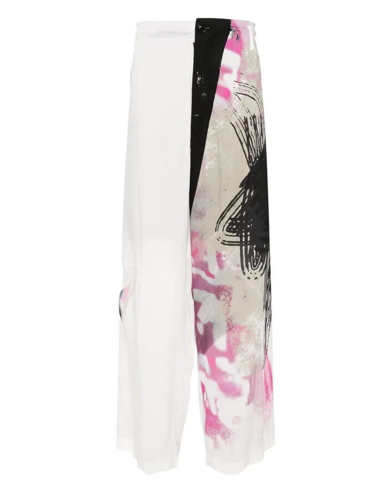 Yohji Yamamoto Hose mit Print - Grau Grau