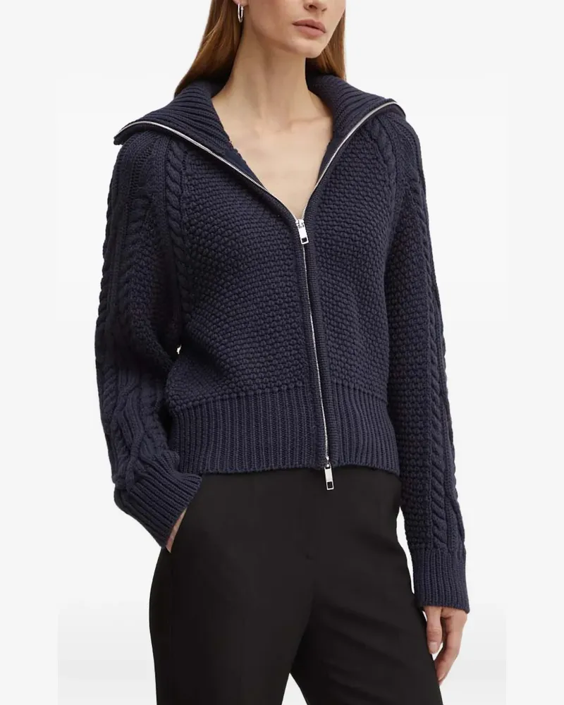 HUGO BOSS Cardigan mit Zopfmuster - Blau Blau