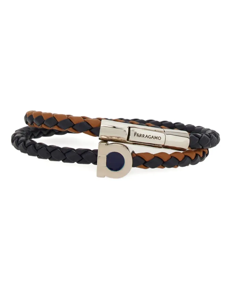 Ferragamo two-tone woven Gancini bracelet - Schwarz Schwarz