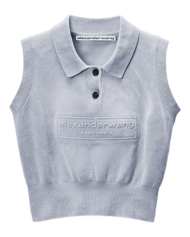 Alexander Wang Poloshirt mit Logo-Prägung - Grau Grau