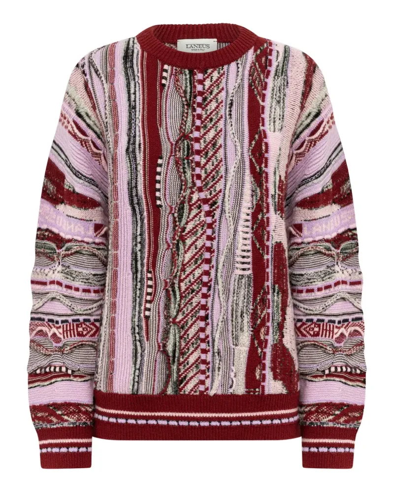 Laneus Pullover mit Jacquard-Strick - Rot Rot