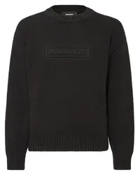 Dsquared2 Strickpullover mit Logo-Print Schwarz