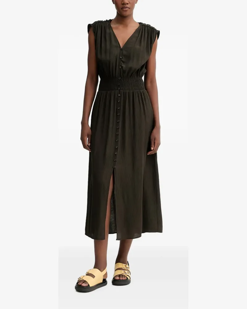 Sessùn Galiane V-neck buttoned midi dress - Grün Grün
