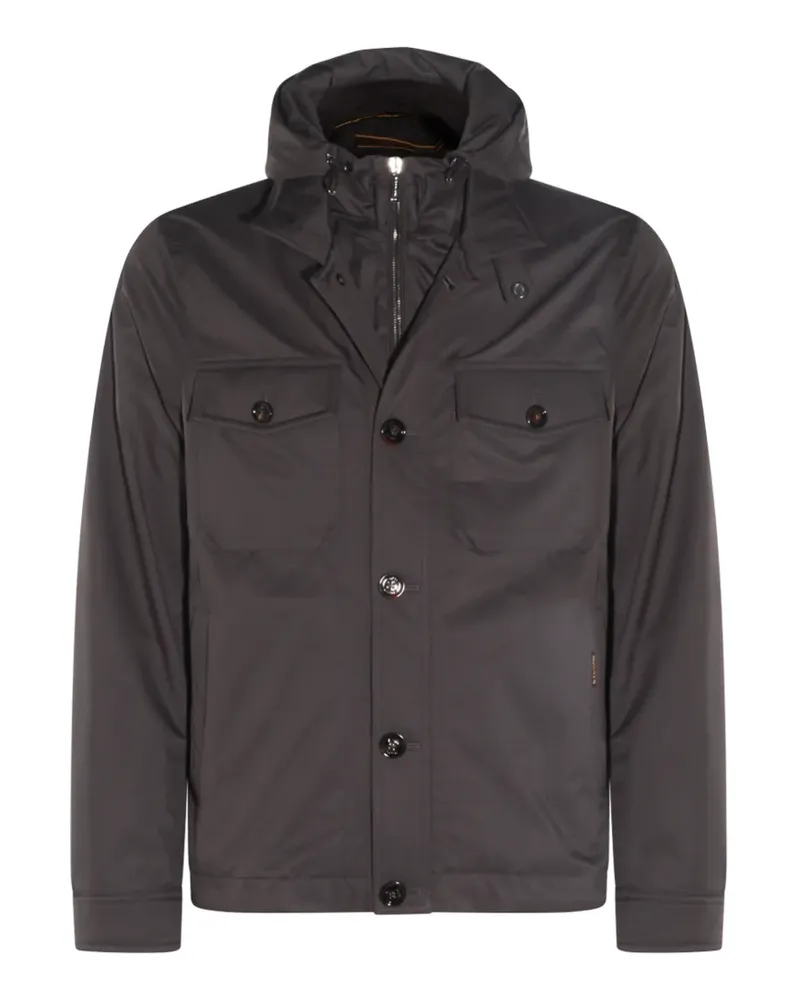 MOORER buttoned hooded jacket - Blau Blau