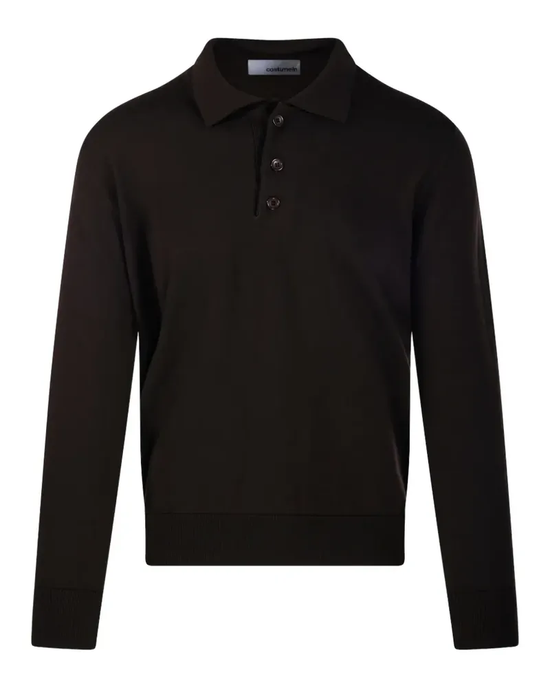 Costumein Pablo button-up polo sweater - Braun Braun