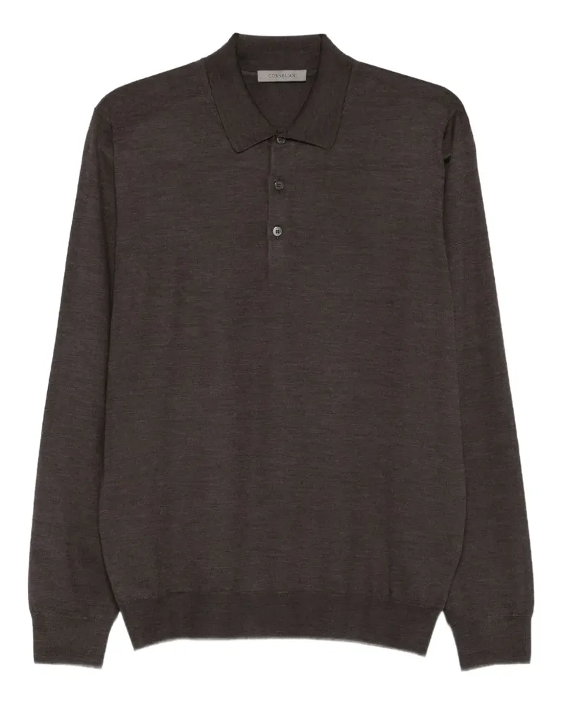 Corneliani Langärmeliges Poloshirt - Braun Braun