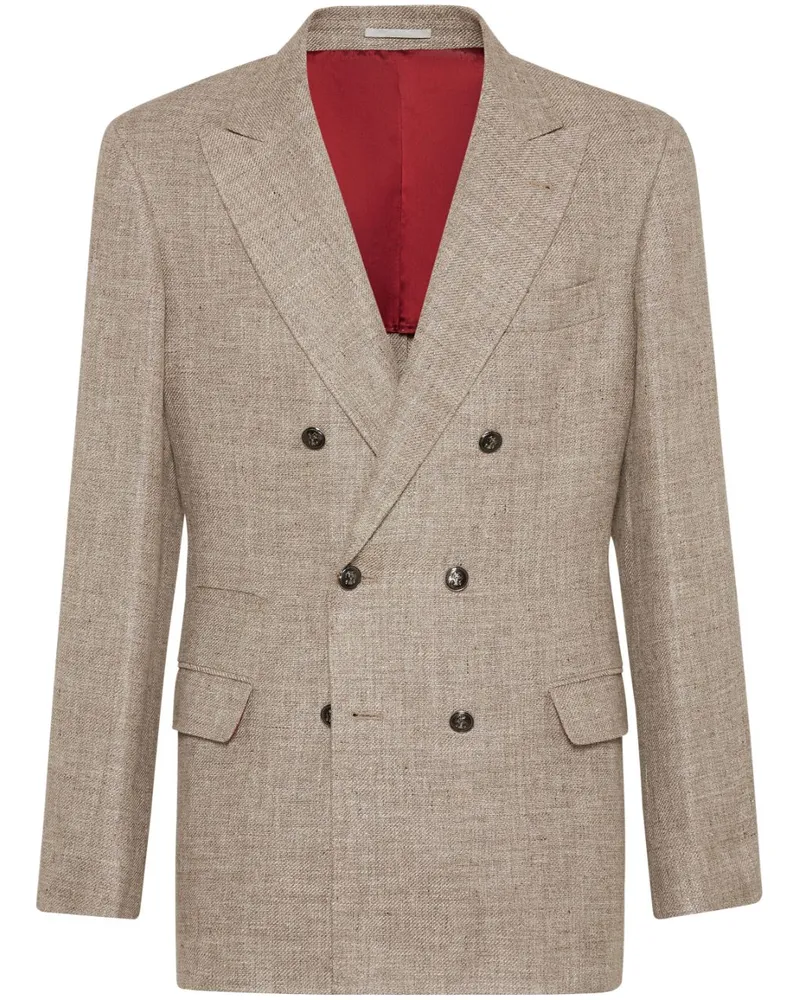 Brunello Cucinelli Twill-Sakko - Grau Grau