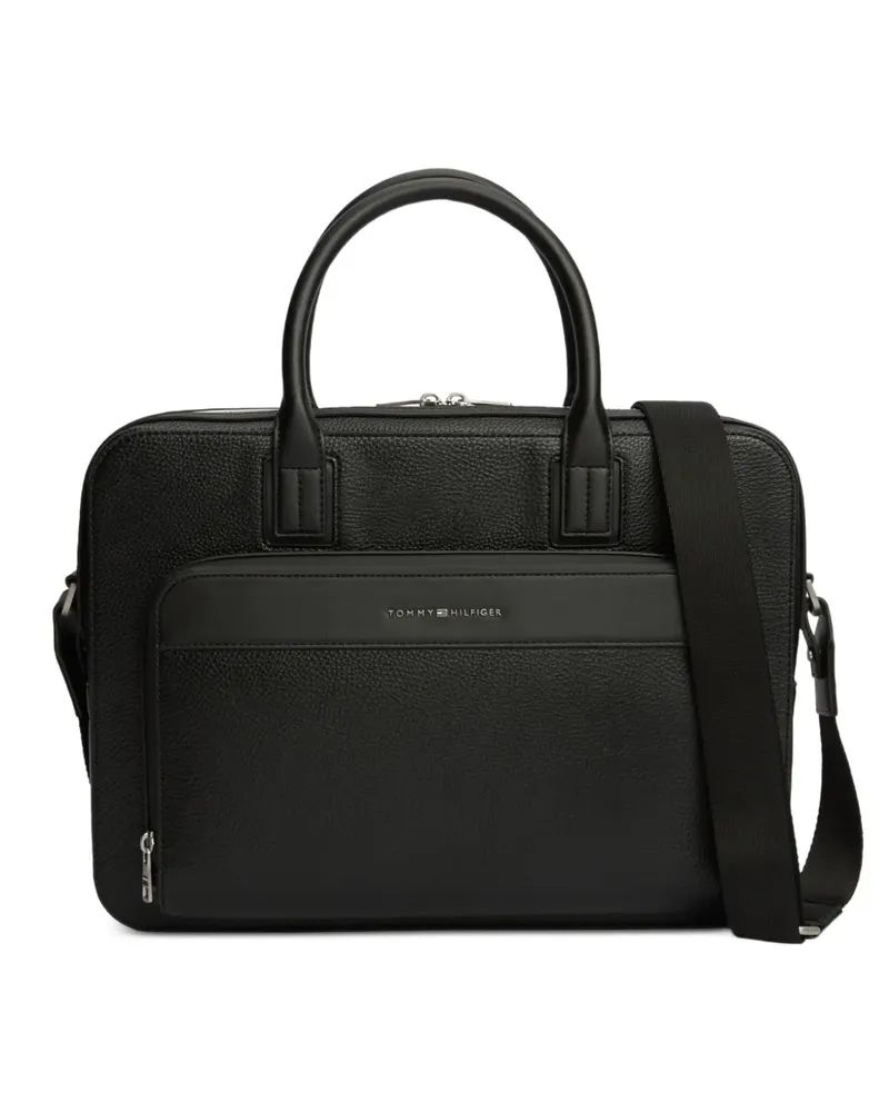 Tommy Hilfiger Laptoptasche mit Logo-Schild - Schwarz Schwarz