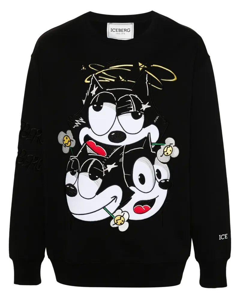 Iceberg Sweatshirt mit Cartoon-Motiv - Schwarz Schwarz