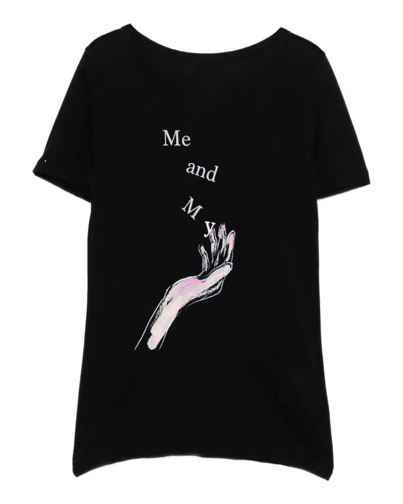 Yohji Yamamoto T-Shirt mit grafischem Print - Schwarz Schwarz