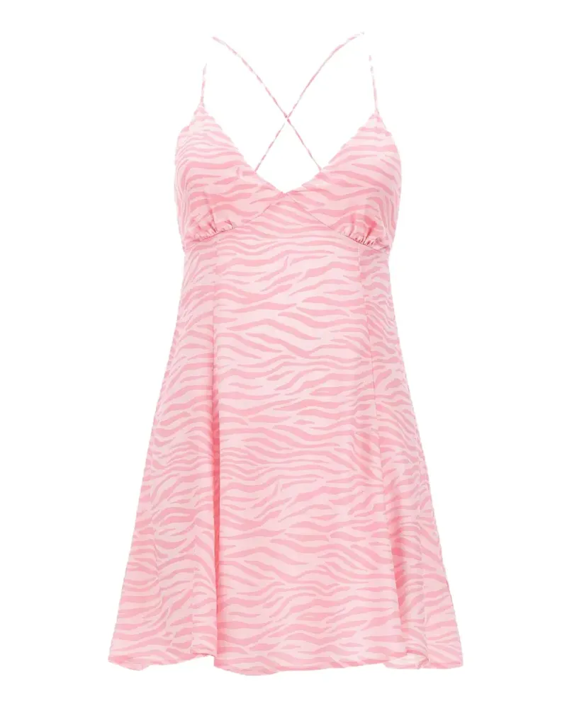 MC2 Saint Barth mini Marge zebra-print silk dress - Rosa Rosa