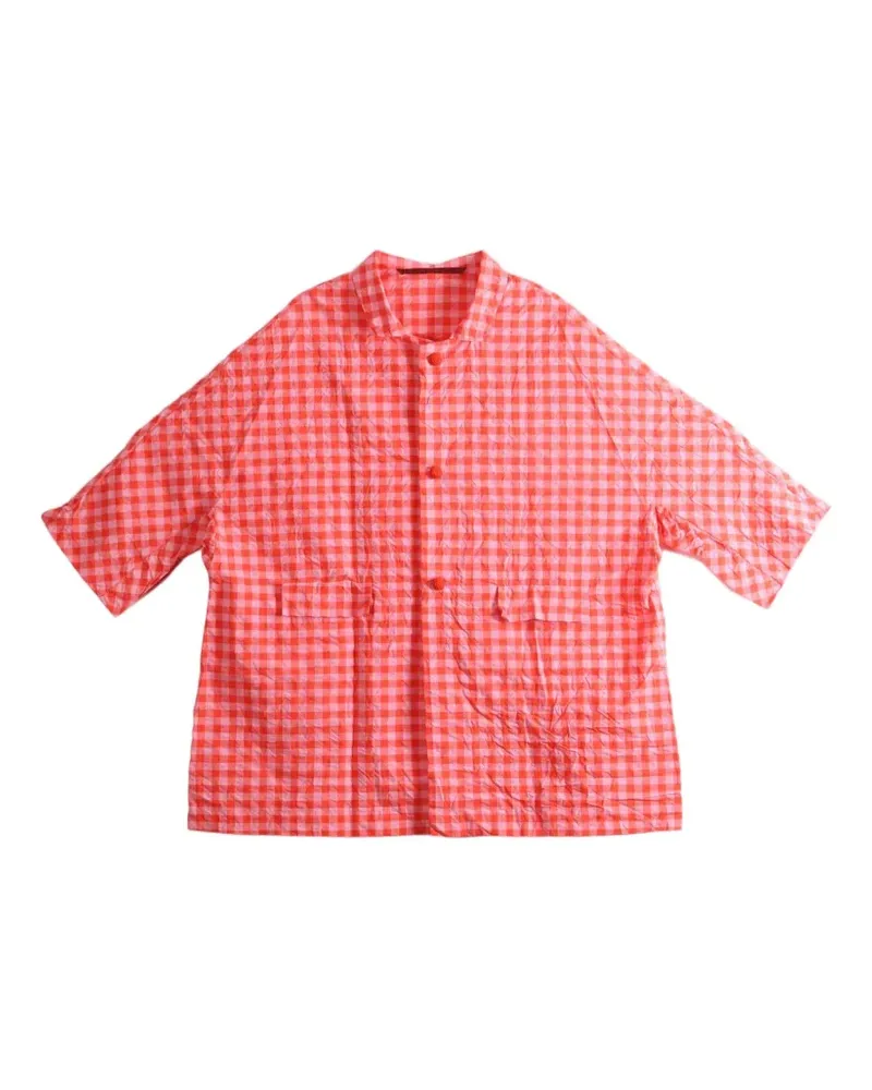 Daniela Gregis gingham-check crinkled-finish shirt - Rot Rot