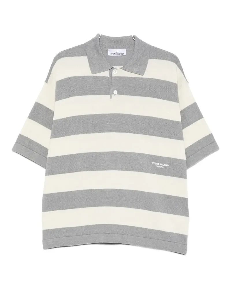 Stone Island striped-pattern polo top - Grau Grau