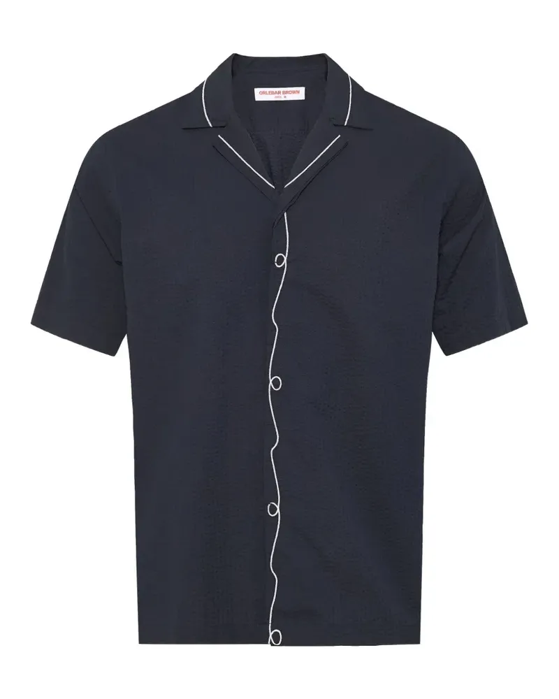 Orlebar Brown Maitan Hemd mit Stickerei - Blau Blau