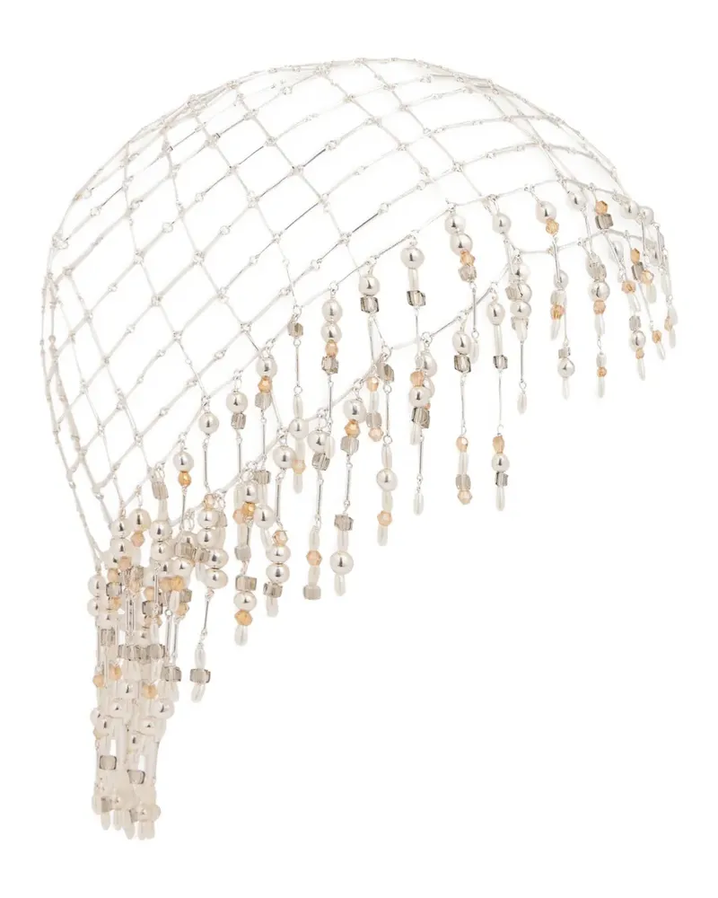 Paco Rabanne Beanie mit Perlenverzierung - Silber Silber