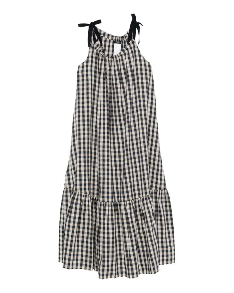 Max Mara Gestuftes Kleid mit Vichy-Karo - Schwarz Schwarz