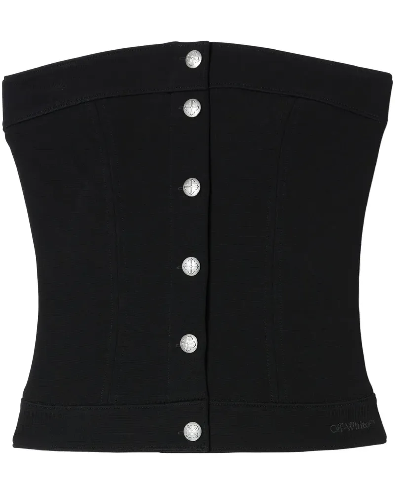 OFF-WHITE Top mit Corsage - Schwarz Schwarz
