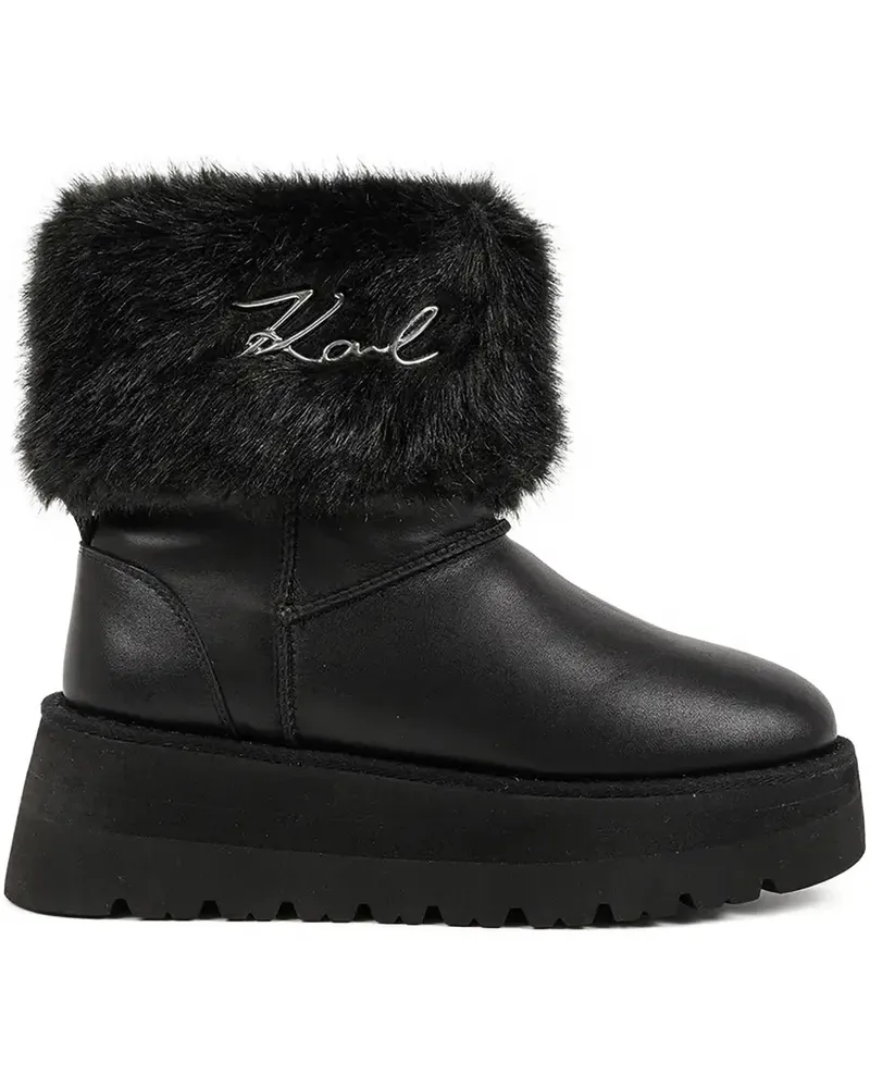 Karl Lagerfeld Skylar Plateau-Stiefel aus Faux Fur - Schwarz Schwarz